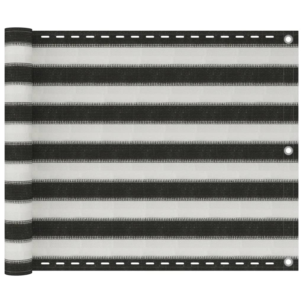 Tela varanda PEAD 75x500 cm antracite e branco