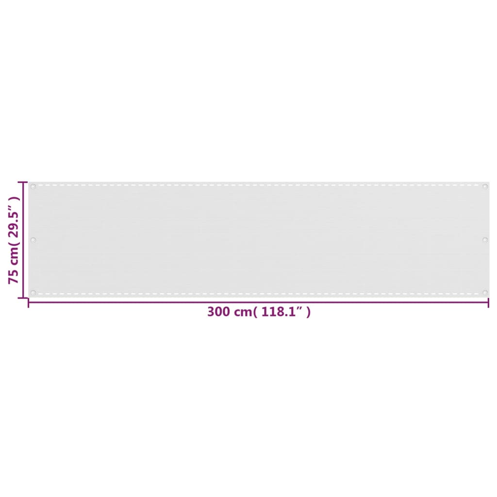 Tela de varanda 75x300 cm PEAD branco
