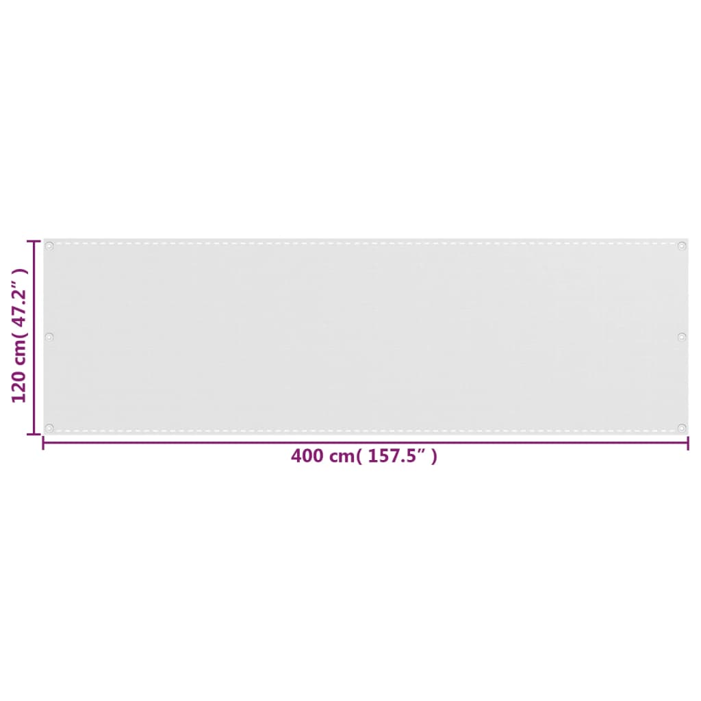 Tela de varanda 120x400 cm PEAD branco