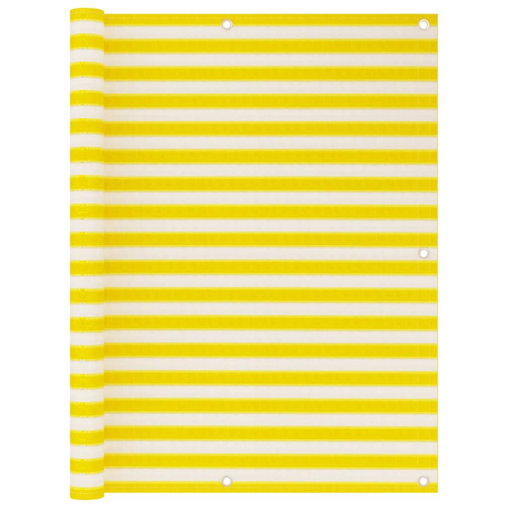 Tela de varanda 120x500 cm PEAD amarelo e branco