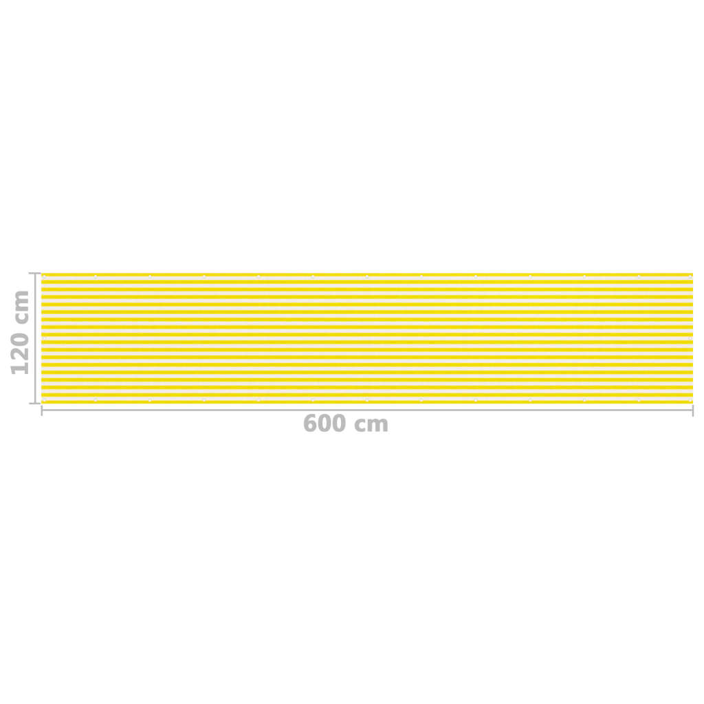 Tela de varanda 120x600 cm PEAD amarelo e branco