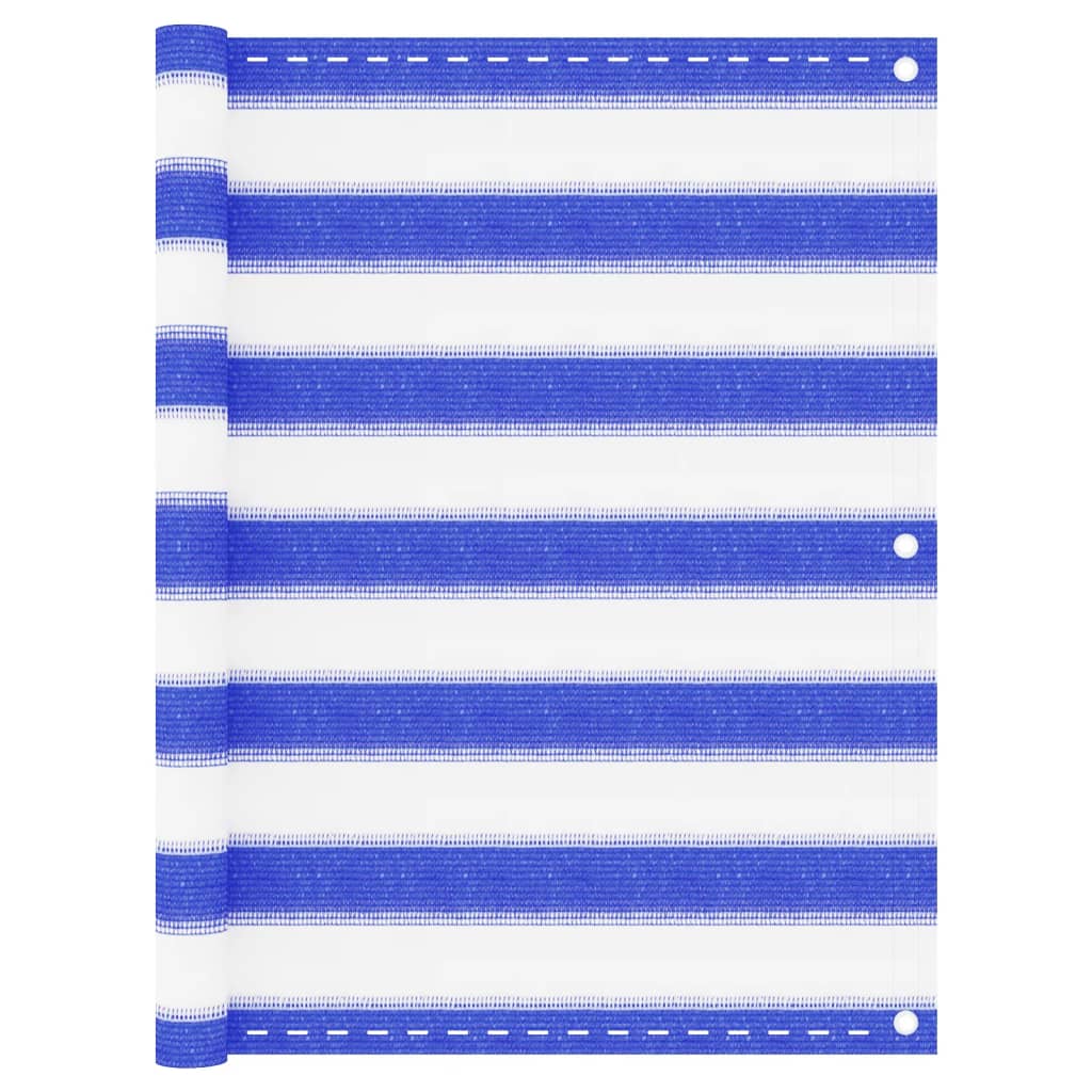 Tela de varanda 75x500 cm PEAD azul e branco
