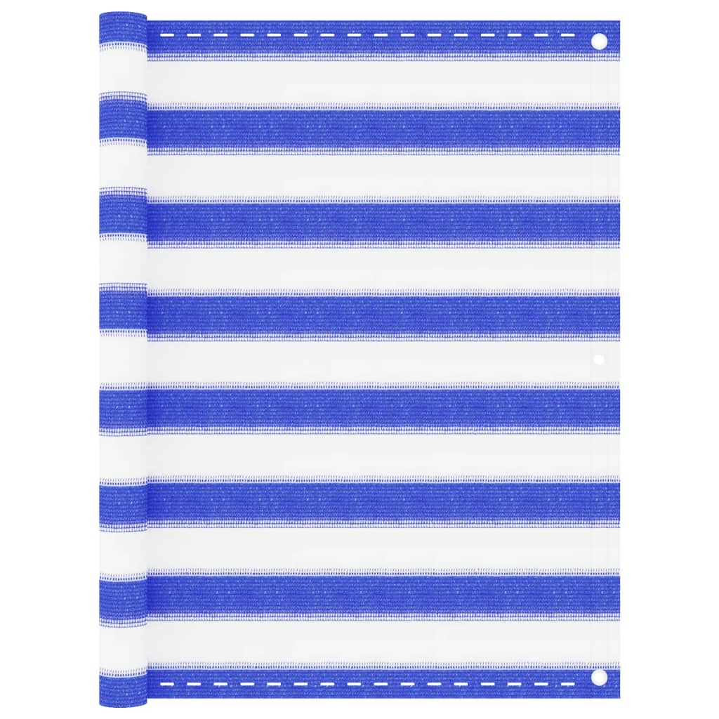 Tela de varanda 90x400 cm PEAD azul e branco