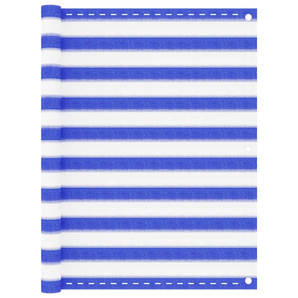 Tela de varanda 120x300 cm PEAD azul e branco
