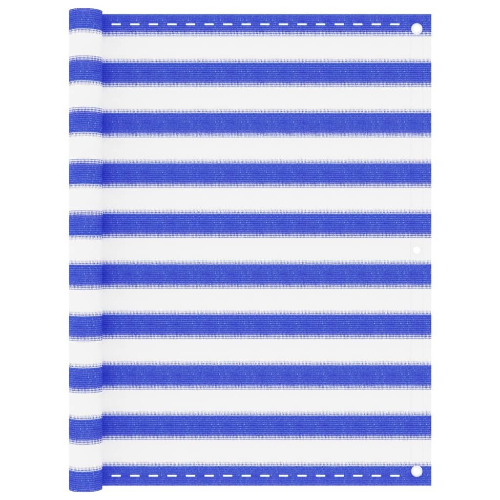 Tela de varanda 120x400 cm PEAD azul e branco