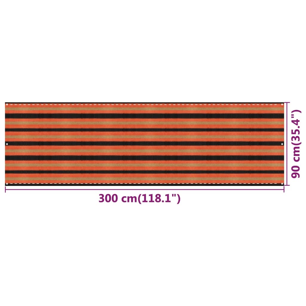 Tela de varanda 90x300 cm PEAD multicor