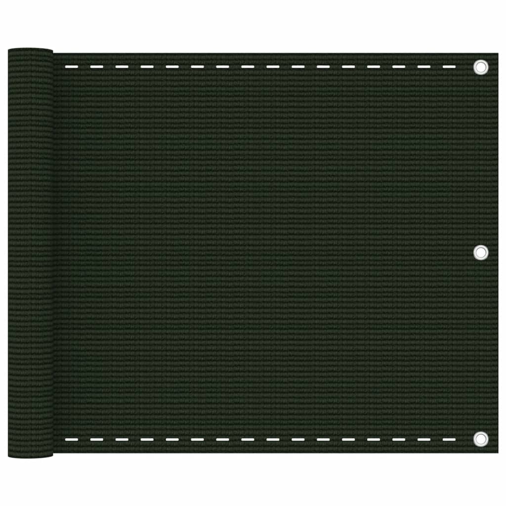 Tela de varanda 75x500 cm PEAD verde-escuro