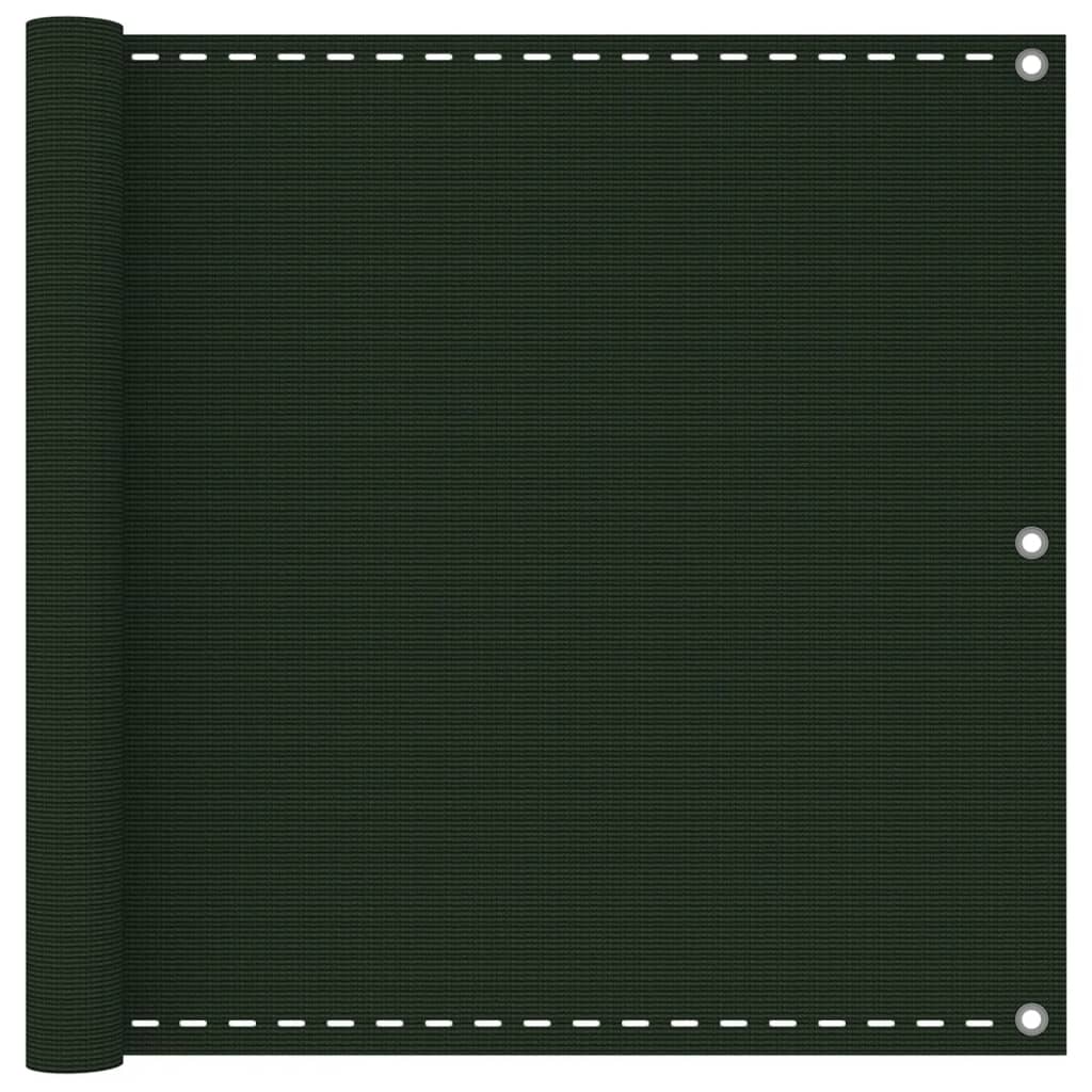 Tela de varanda 90x300 cm PEAD verde-escuro
