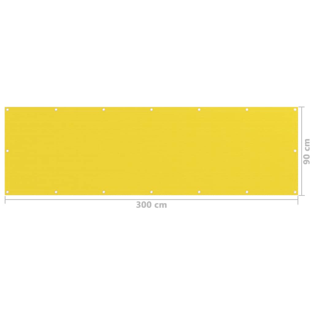 Tela de varanda 90x300 cm PEAD amarelo