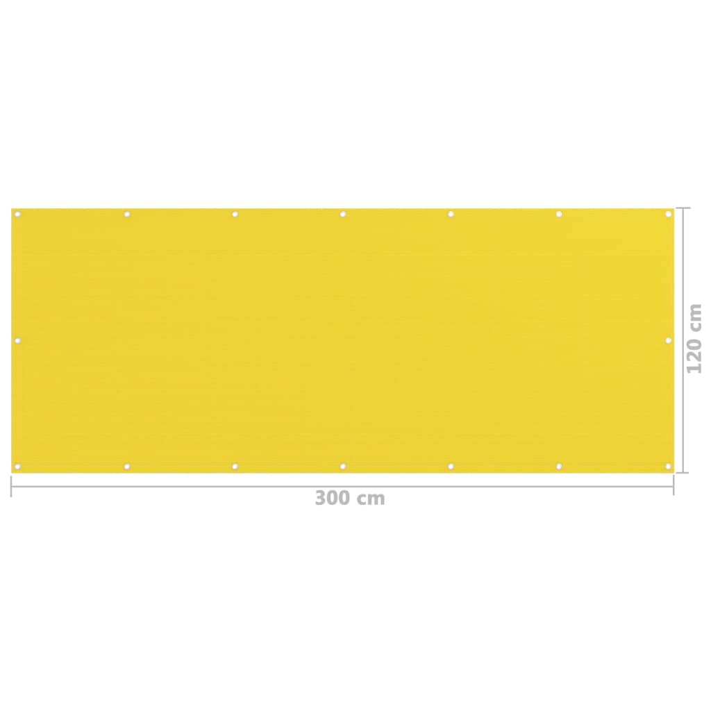 Tela de varanda 120x300 cm PEAD amarelo
