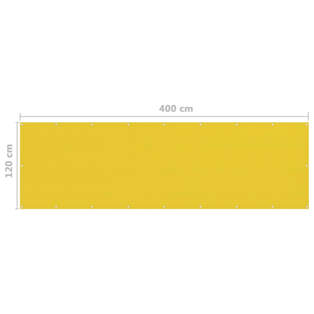 Tela de varanda 120x400 cm PEAD amarelo