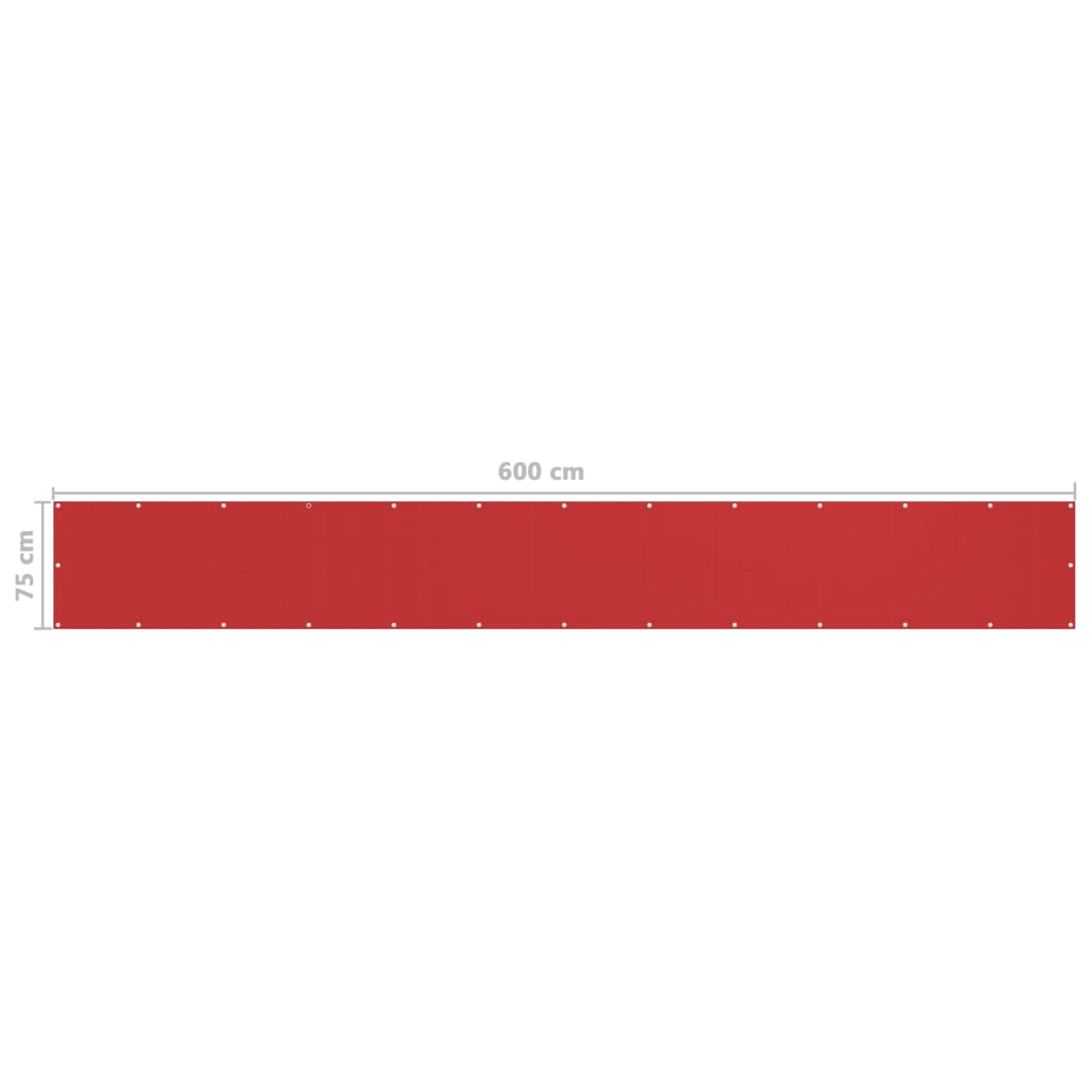 Tela de varanda 75x600 cm PEAD vermelho