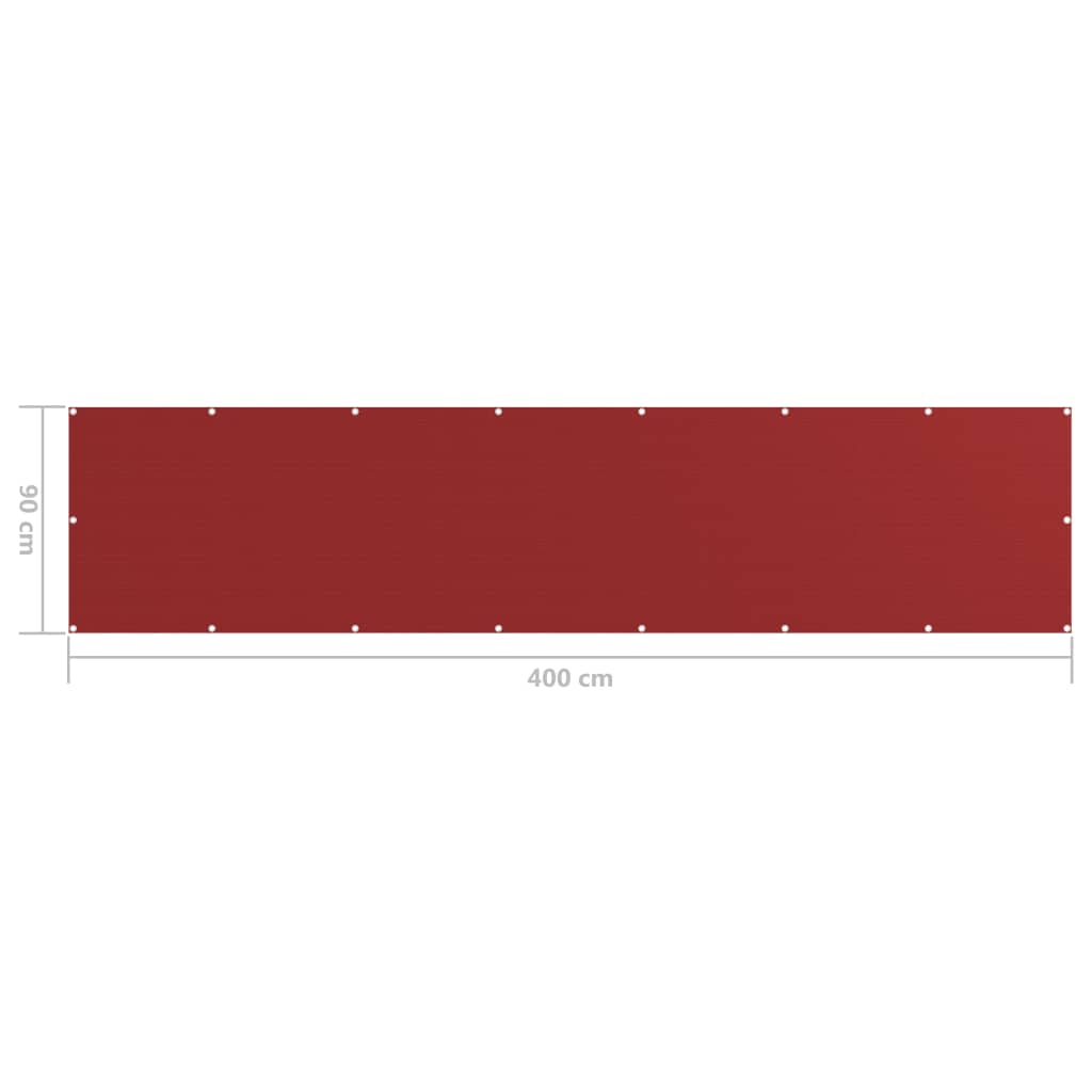 Tela de varanda 90x400 cm PEAD vermelho