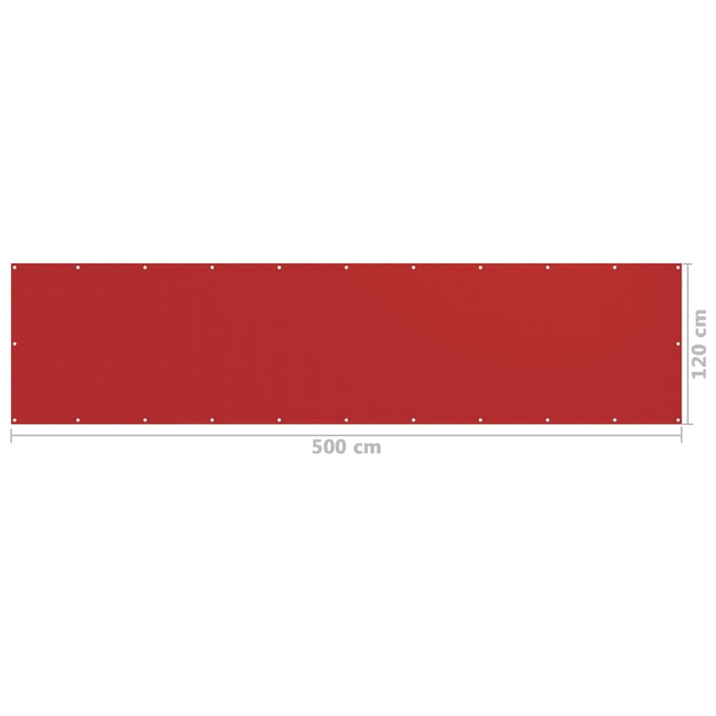 Tela de varanda 120x500 cm PEAD vermelho