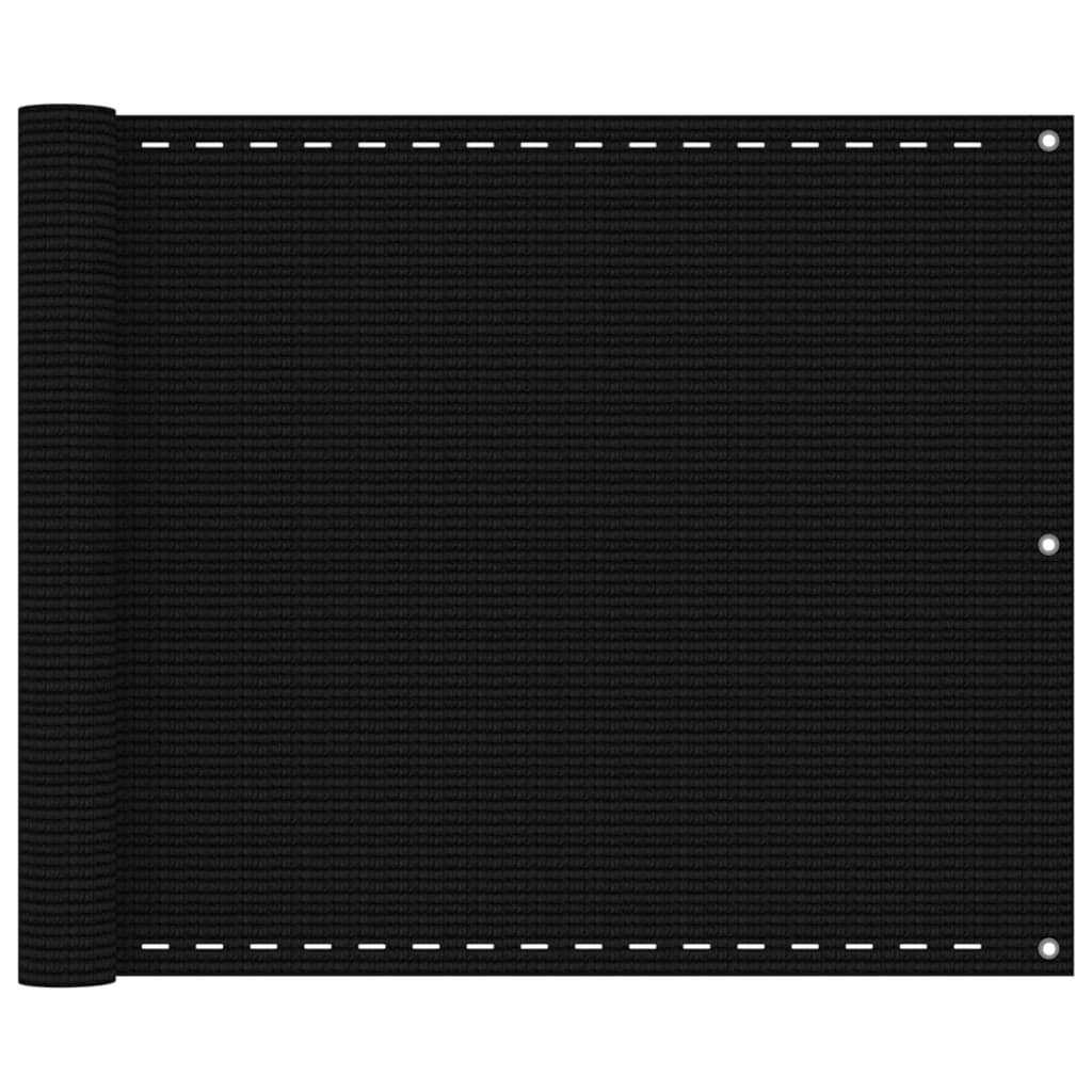Tela varanda PEAD 75x400 cm preto