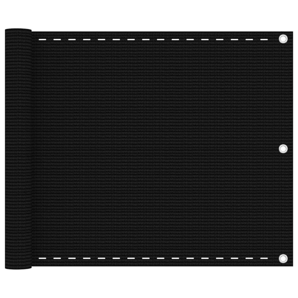 Tela de varanda 75x600 cm PEAD preto