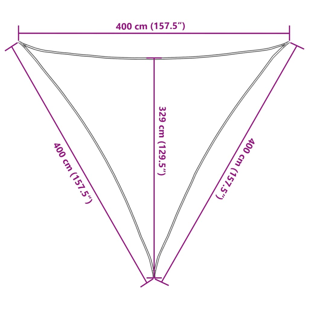 Para-sol estilo vela 160 g/m² 4x4x4 m PEAD antracite