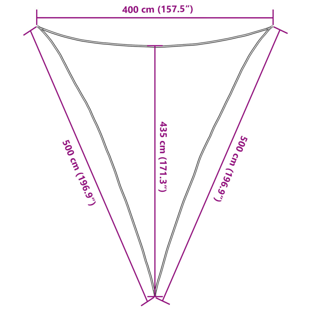Para-sol estilo vela 160 g/m² 4x5x5 m PEAD antracite