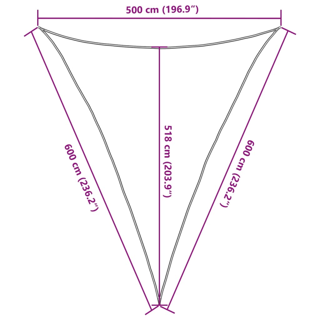 Para-sol estilo vela 160 g/m² 5x6x6 m PEAD antracite