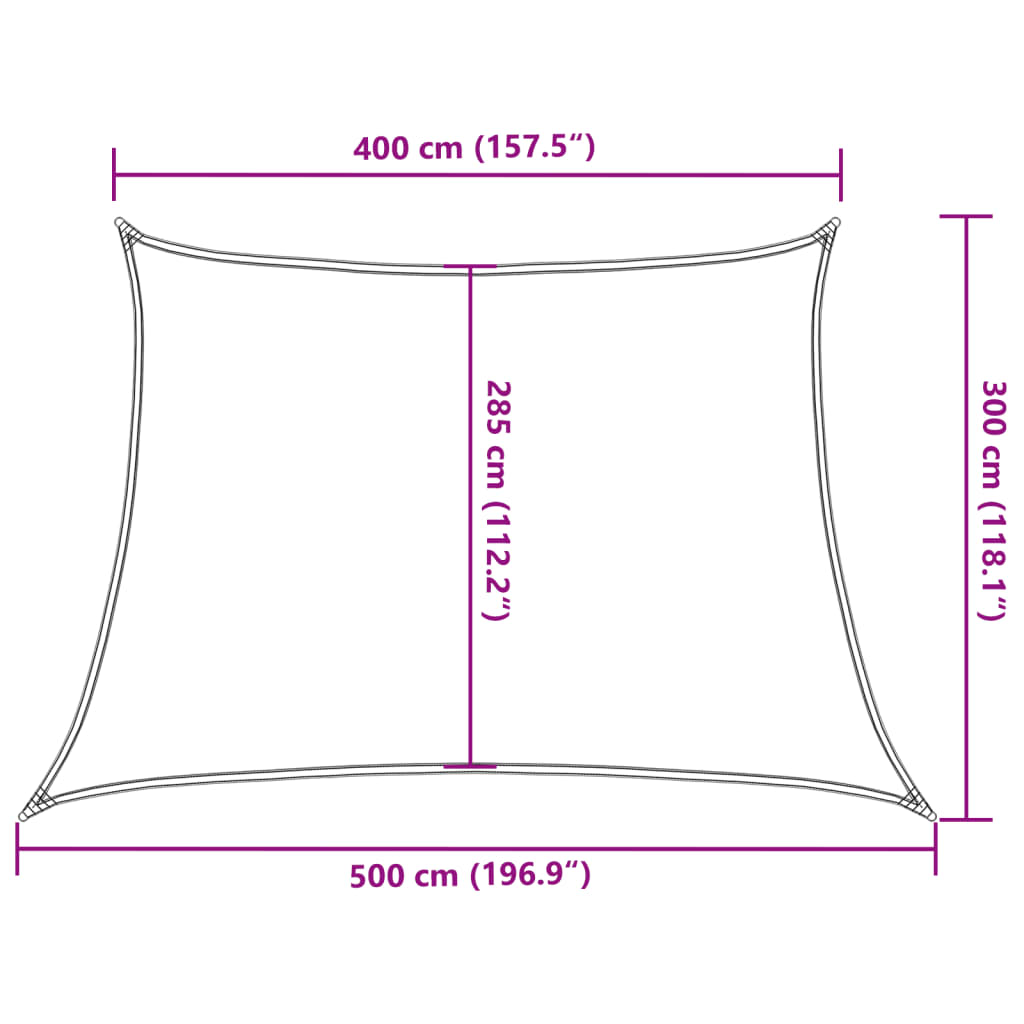 Para-sol estilo vela 160 g/m² 4/5x3 m PEAD antracite
