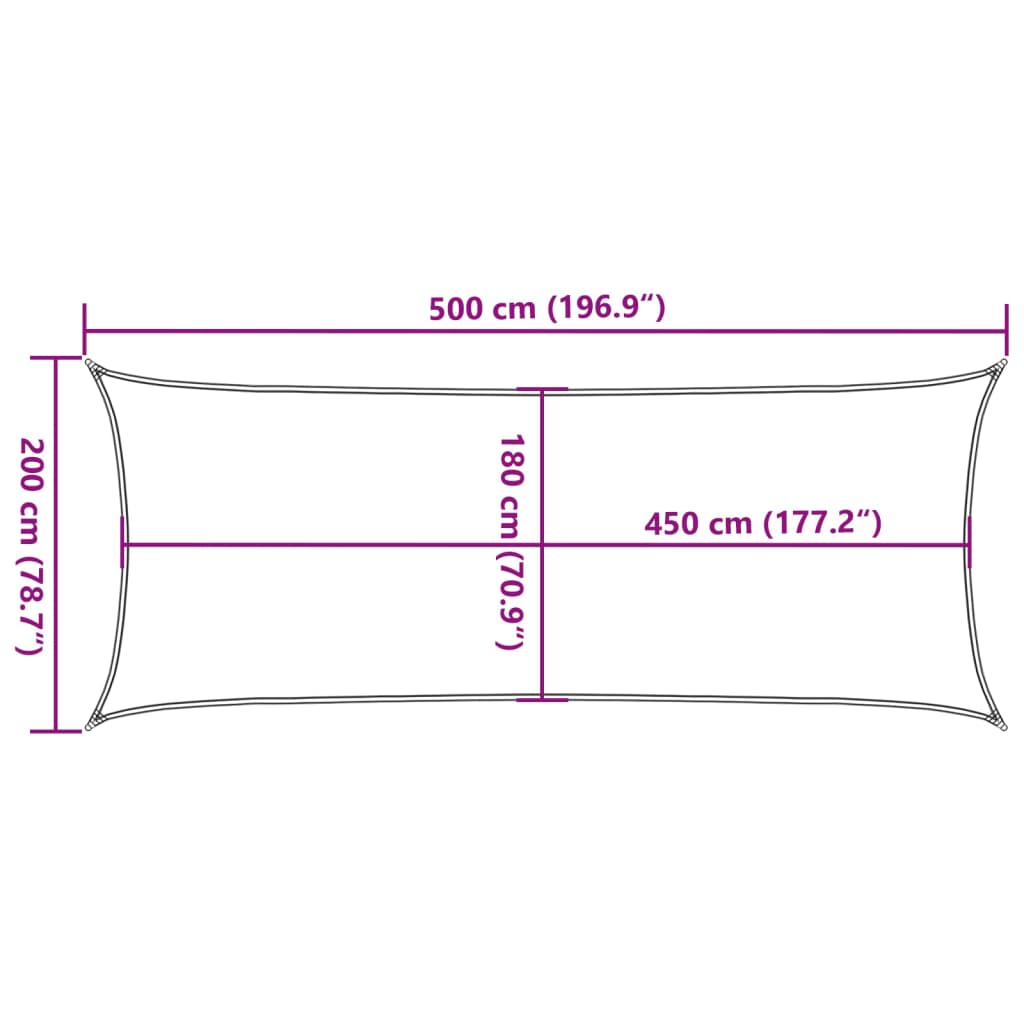 Para-sol estilo vela 160 g/m² 2x5 m PEAD bege