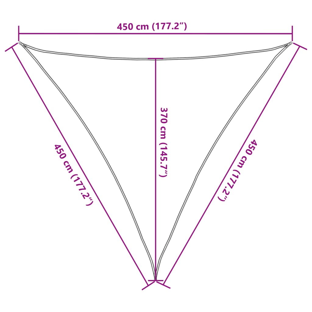 Para-sol estilo vela 160 g/m² 4,5x4,5x4,5 m PEAD bege