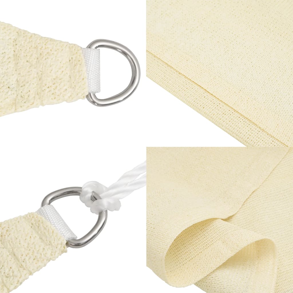 Para-sol estilo vela 160 g/m² 3x3 m PEAD cor creme