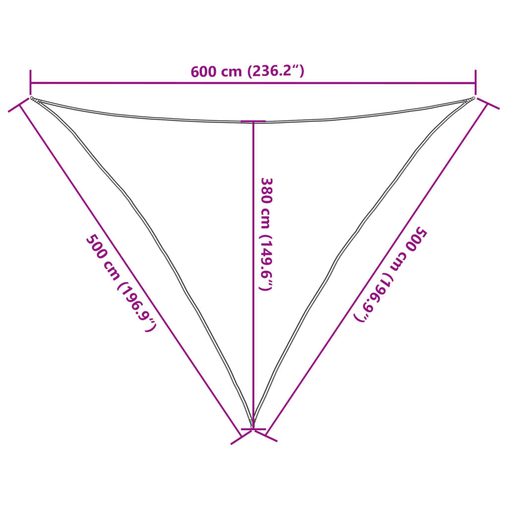 Para-sol estilo vela 160 g/m² 5x5x6 m PEAD branco