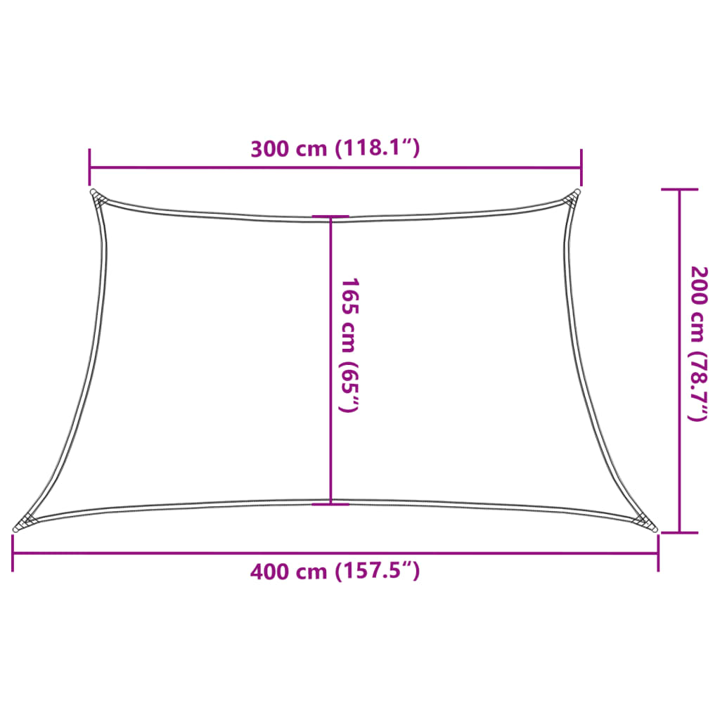 Para-sol estilo vela 160 g/m² 3/4x2 m PEAD branco