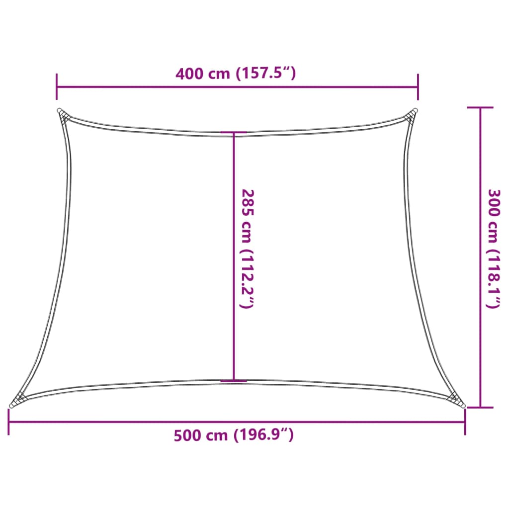 Para-sol estilo vela 160 g/m² 4/5x3 m PEAD branco