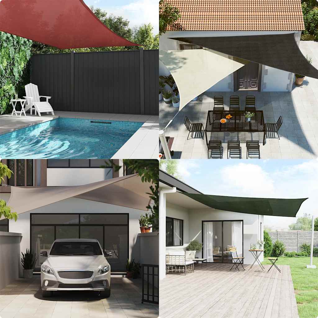 Para-sol estilo vela 160 g/m² 4x6 m PEAD cinzento-acastanhado