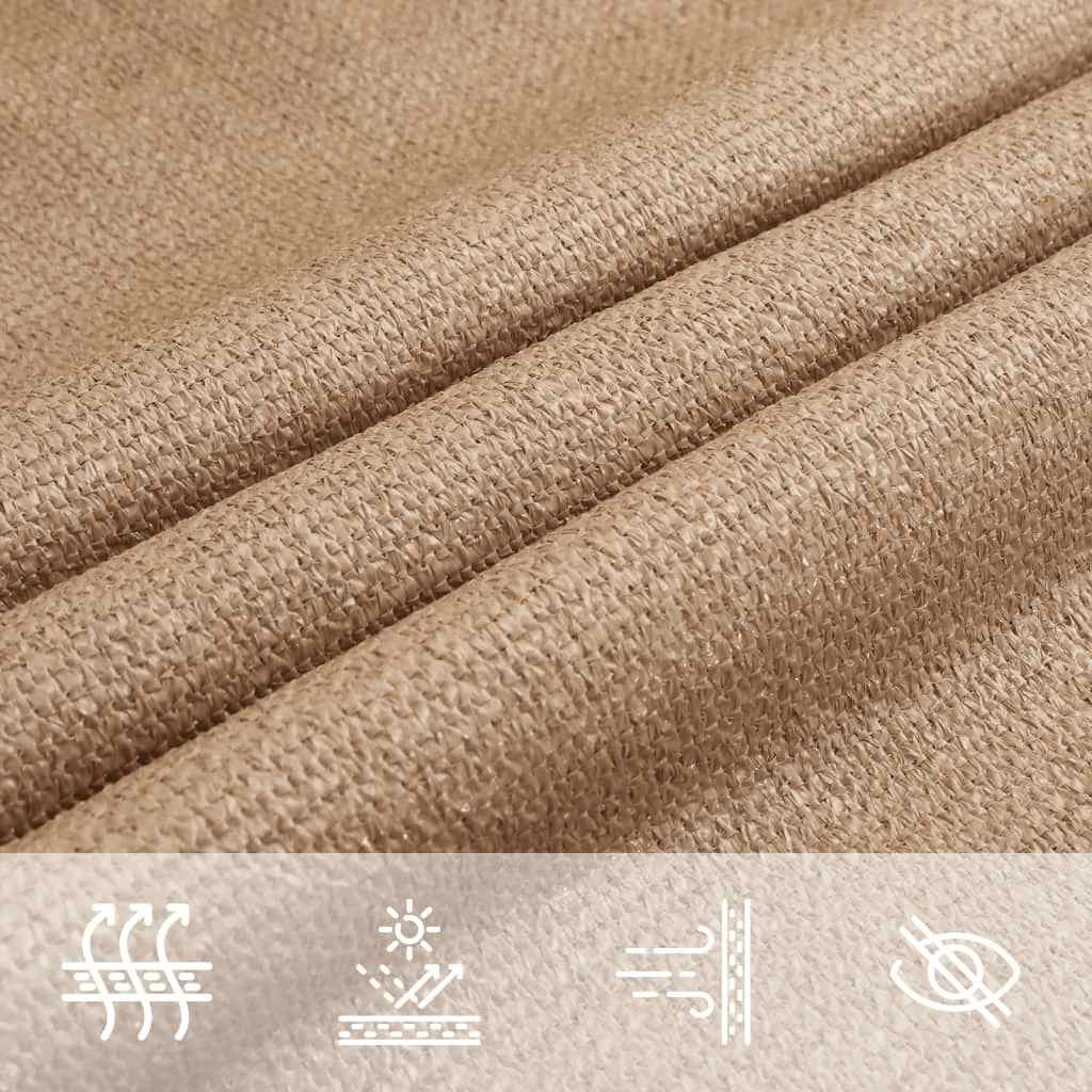 Para-sol estilo vela 160 g/m² 4x6 m PEAD cinzento-acastanhado