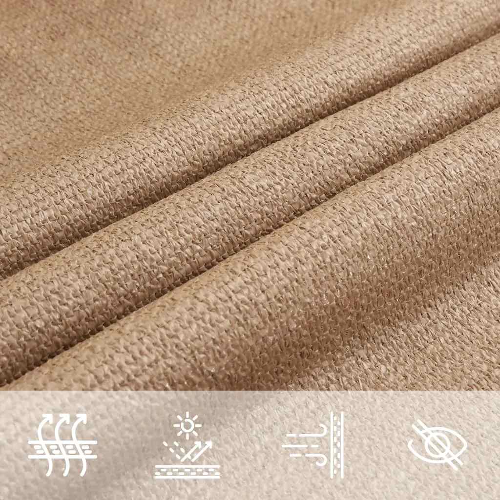 Para-sol estilo vela 160 g/m² 4x4x5,8 m PEAD cinza-acastanhado