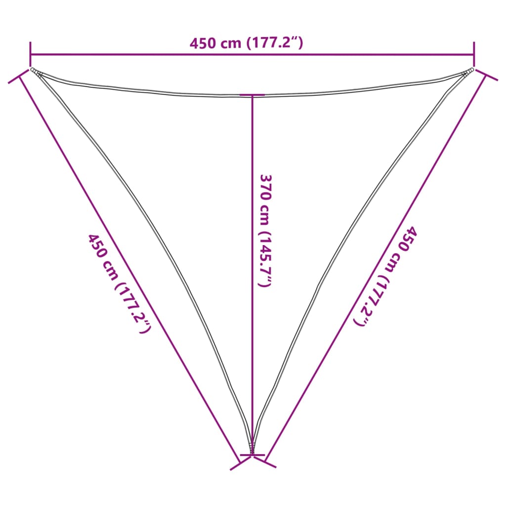 Para-sol estilo vela 160 g/m² 4,5x4,5x4,5 m PEAD verde-escuro