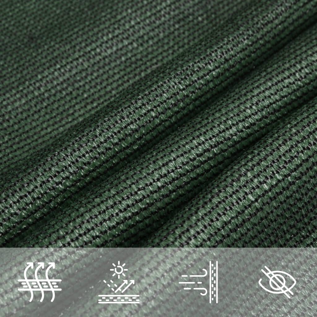 Para-sol estilo vela 160 g/m² 4x5x6,8 m PEAD verde-escuro