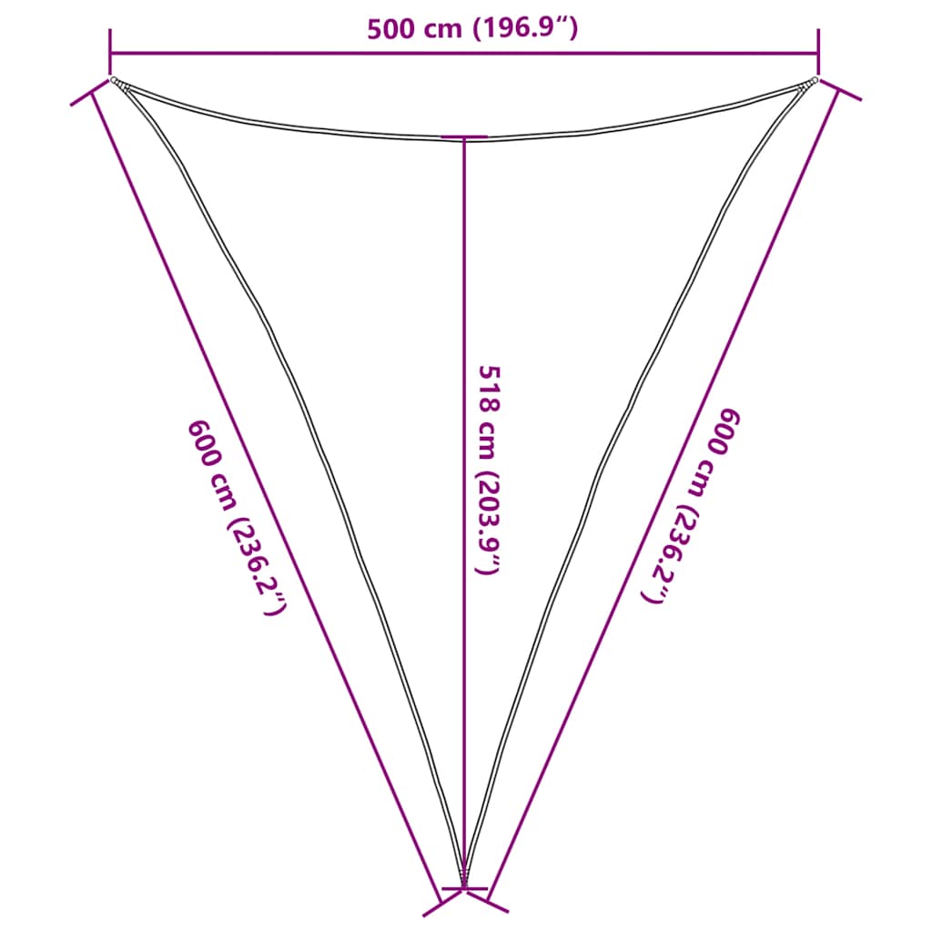 Para-sol estilo vela triangular 160 g/m² 5x6x6 m PEAD azul