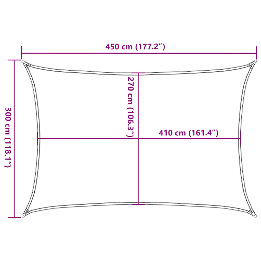 Para-sol estilo vela 160 g/m² 3x4,5 m PEAD amarelo