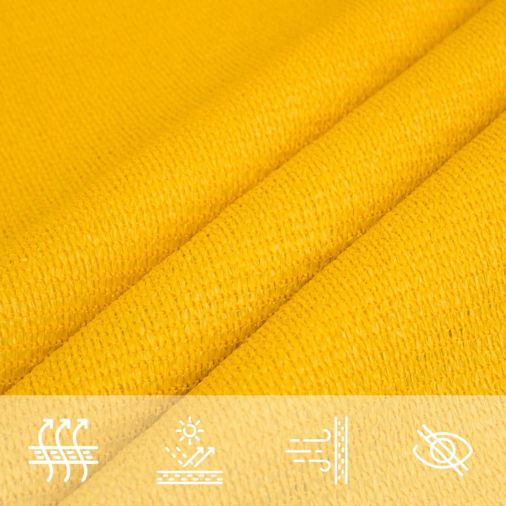 Para-sol estilo vela retangular 160 g/m² 5x6 m PEAD amarelo