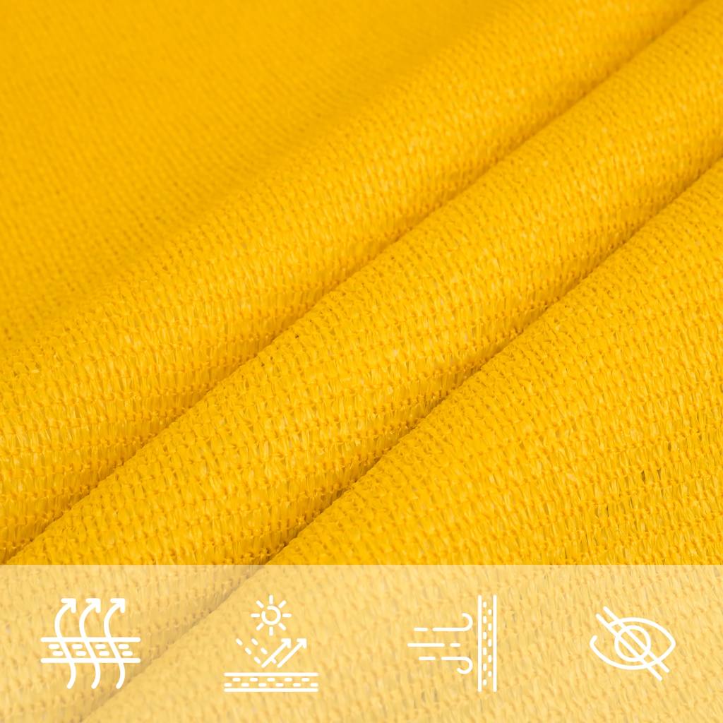 Para-sol estilo vela retangular 160 g/m² 5x7 m PEAD amarelo