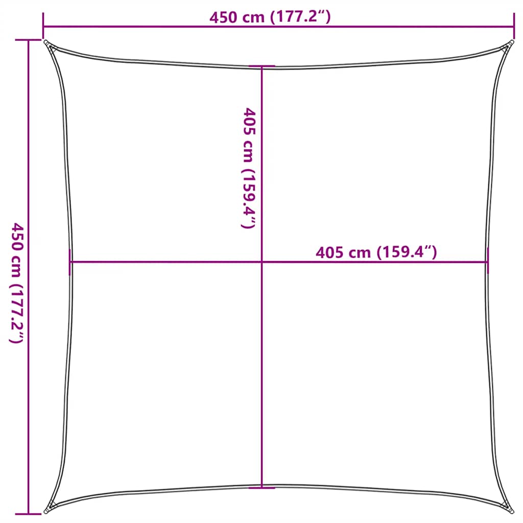 Para-sol estilo vela 160 g/m² 4,5x4,5 m PEAD vermelho