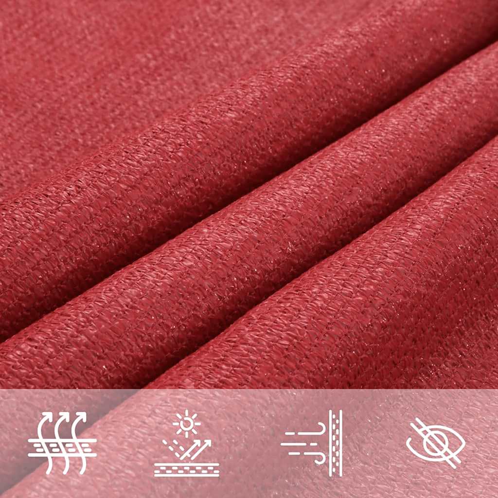 Para-sol estilo vela 160 g/m² 2x2,5 m PEAD vermelho