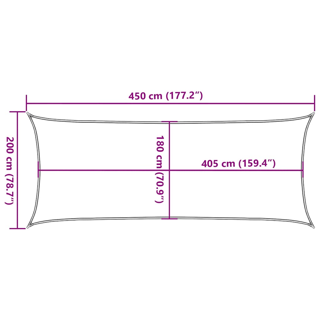 Para-sol estilo vela 160 g/m² 2x4,5 m PEAD vermelho