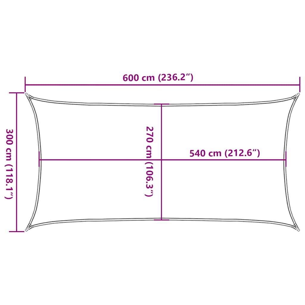 Para-sol estilo vela 160 g/m² 3x6 m PEAD vermelho