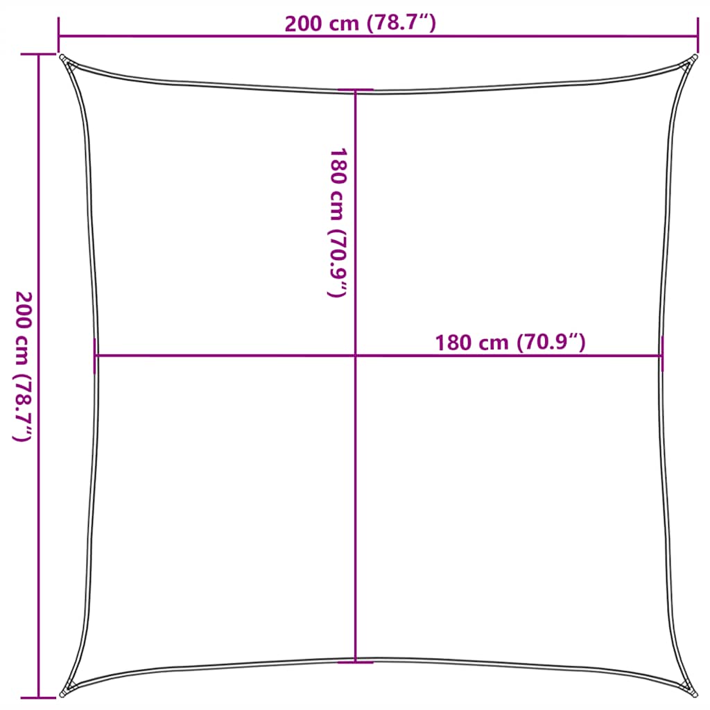 Para-sol estilo vela 160 g/m² 2x2 m PEAD laranja