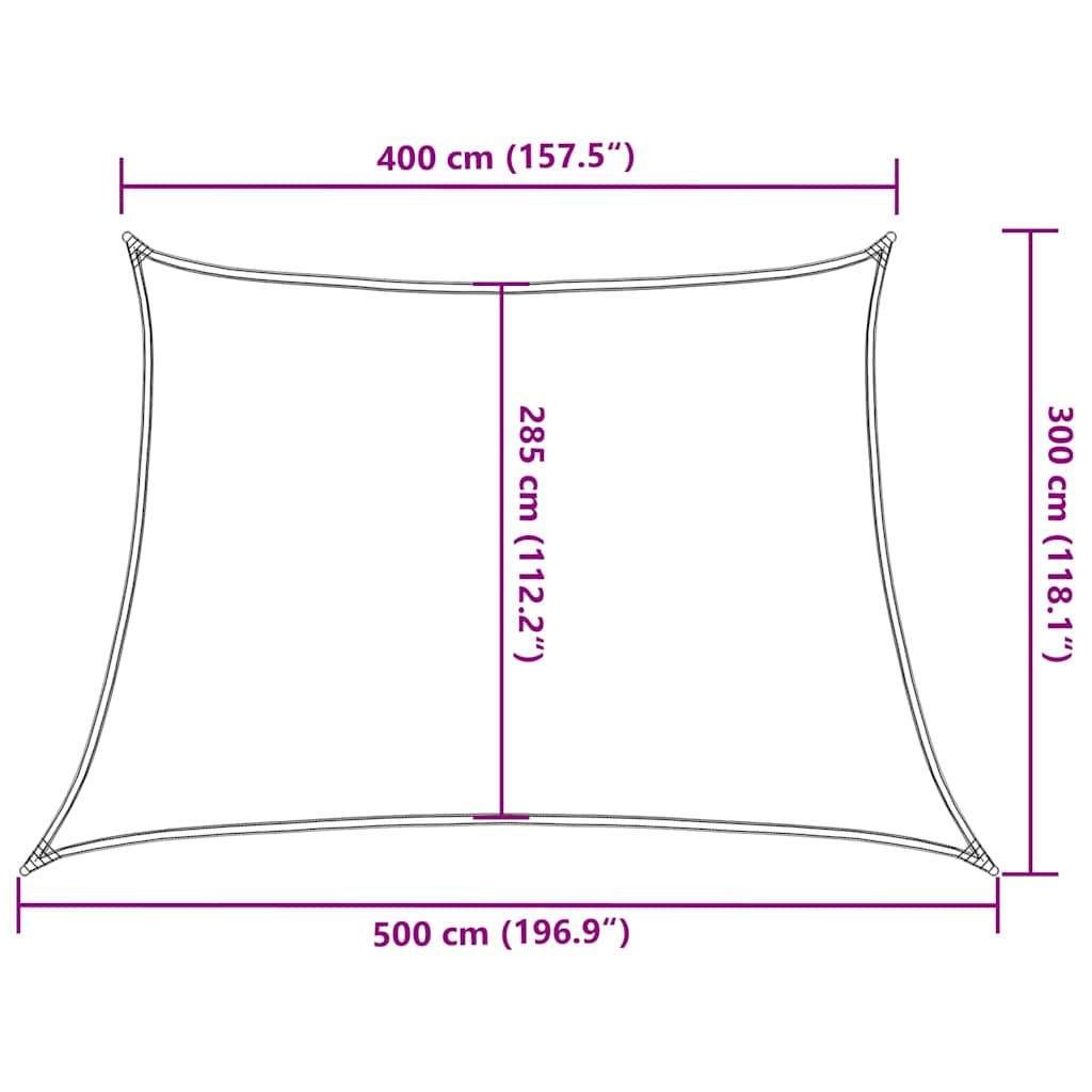 Para-sol estilo vela trapézio 160 g/m² 4/5x3 m PEAD laranja