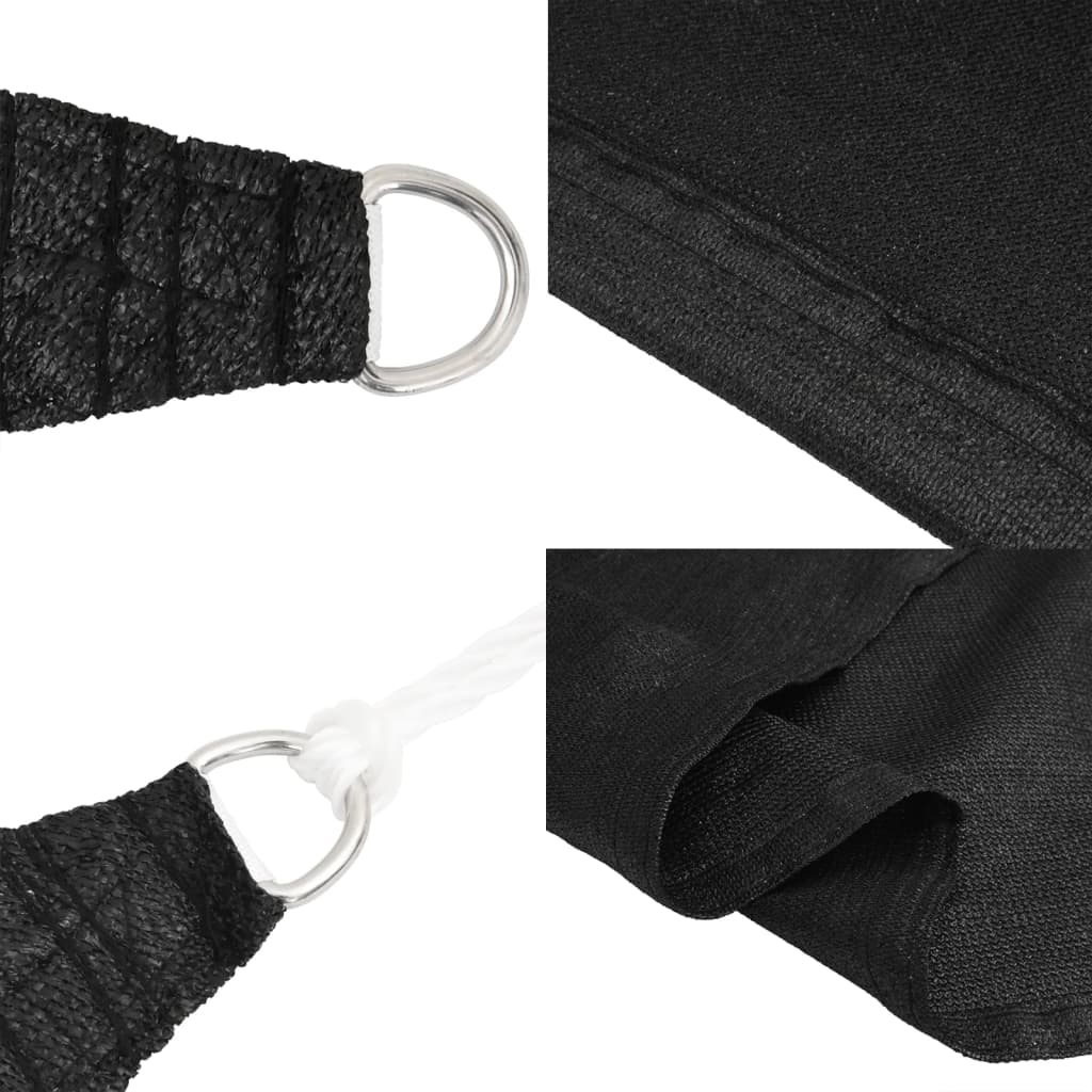 Para-sol estilo vela retangular 160 g/m² 6x8 m PEAD preto