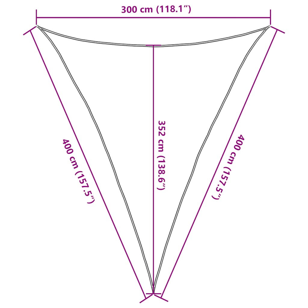 Para-sol estilo vela triangular 160 g/m² 3x4x4 m PEAD preto