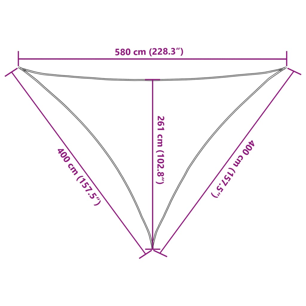 Para-sol estilo vela 160 g/m² 4x4x5,8 m PEAD preto