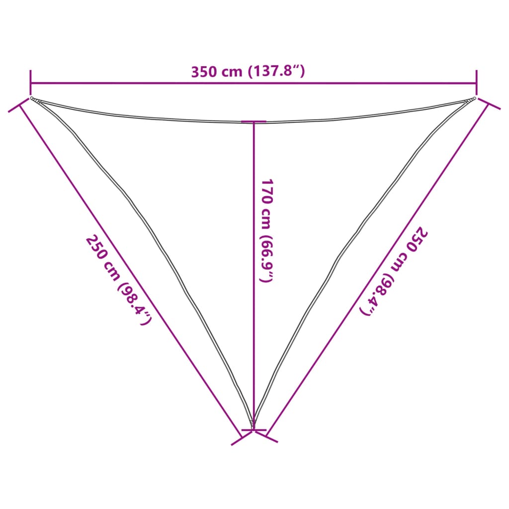 Para-sol estilo vela 160 g/m² 2,5x2,5x3,5 m PEAD preto