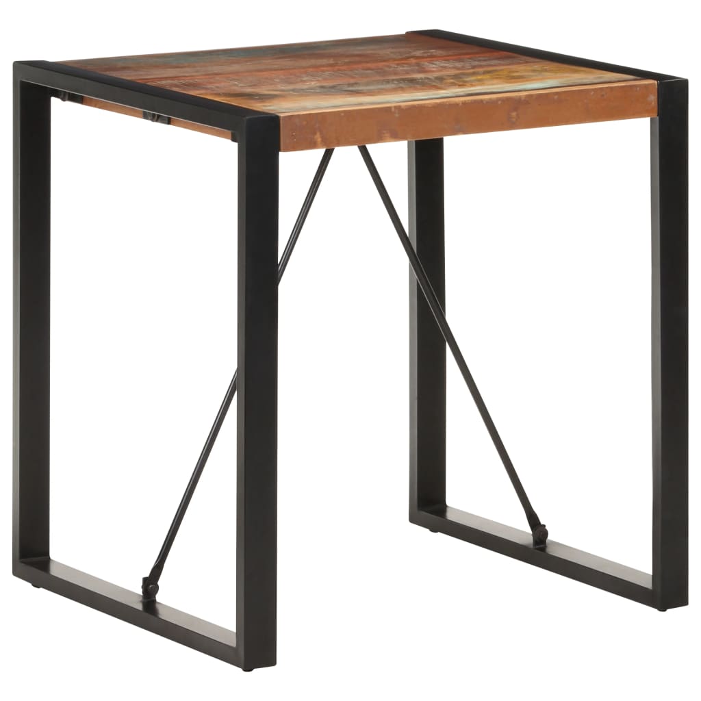 Mesa de jantar 70x70x75 cm madeira recuperada maciça